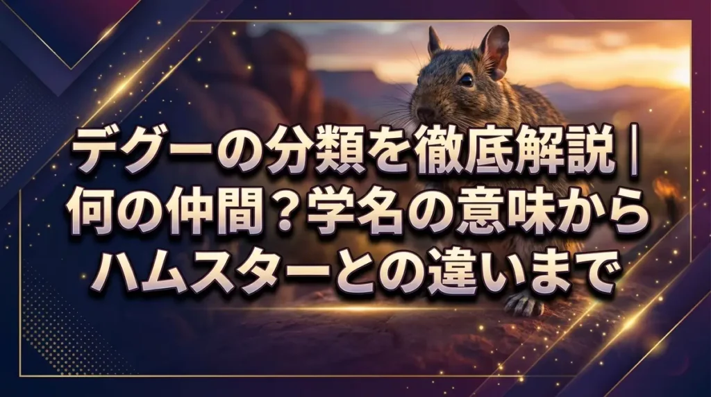デグーの分類を徹底解説｜何の仲間？学名の意味からハムスターとの違いまで