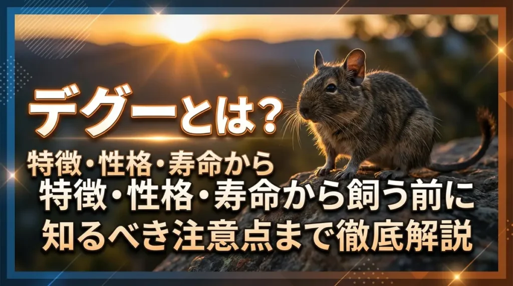 デグーとは？特徴・性格・寿命から飼う前に知るべき注意点まで徹底解説