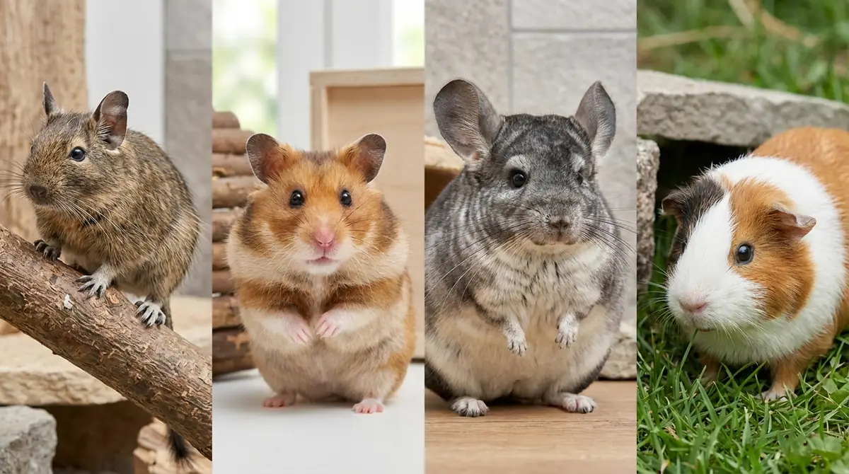 デグーと似た動物との違い｜ハムスター・チンチラ・モルモット比較