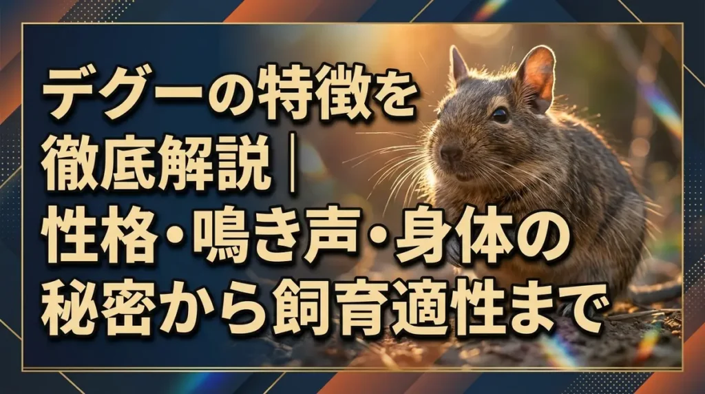 デグーの特徴を徹底解説｜性格・鳴き声・身体の秘密から飼育適性まで
