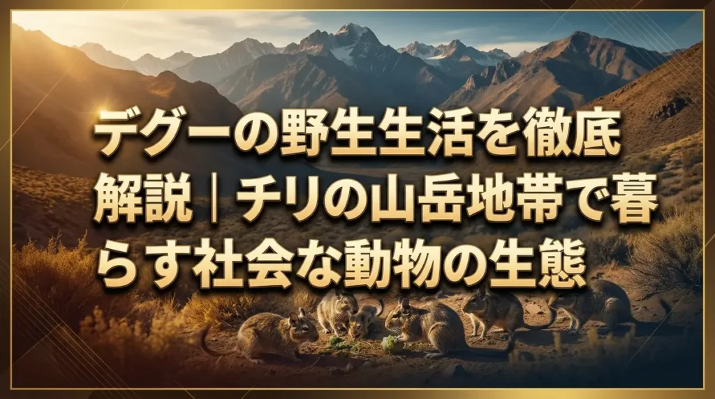 デグーの野生生活を徹底解説｜チリの山岳地帯で暮らす社会的な動物の生態