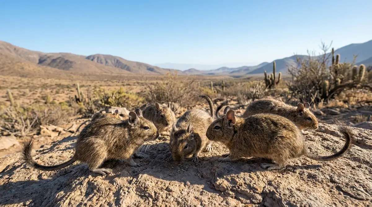 デグーの野生での生活とは？南米チリに暮らす群れの動物