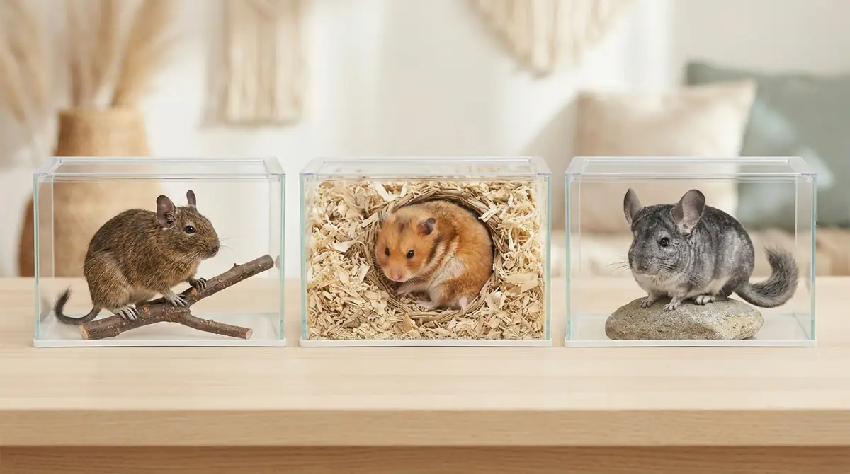 デグーと他の小動物を比較｜ハムスター・チンチラとの違い