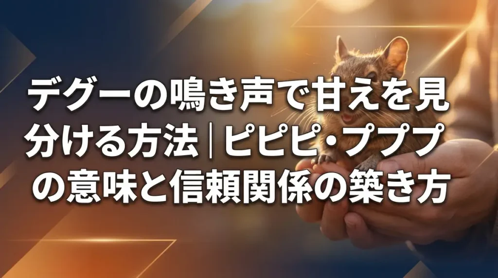 デグーの鳴き声で甘えを見分ける方法｜ピピピ・プププの意味と信頼関係の築き方