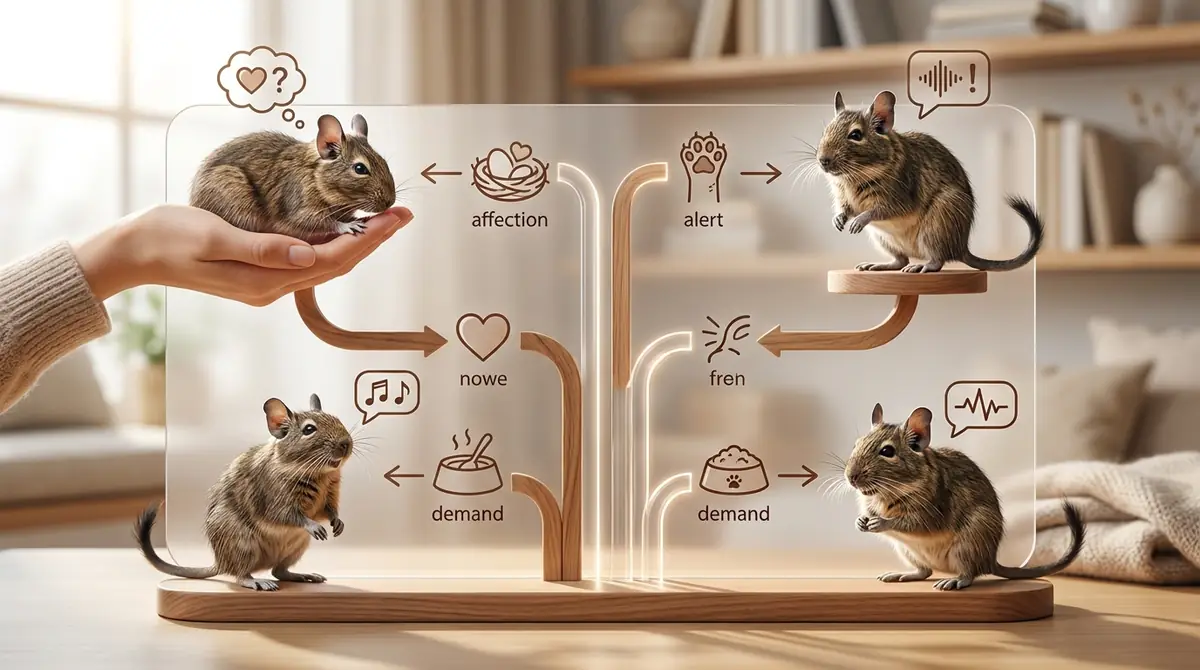 甘えと間違えやすいデグーの鳴き声4種類【判別フローチャート付き】