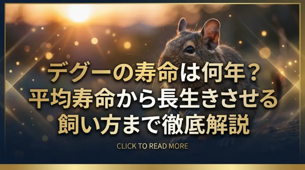 デグーの寿命は何年？平均寿命から長生きさせる飼い方まで徹底解説
