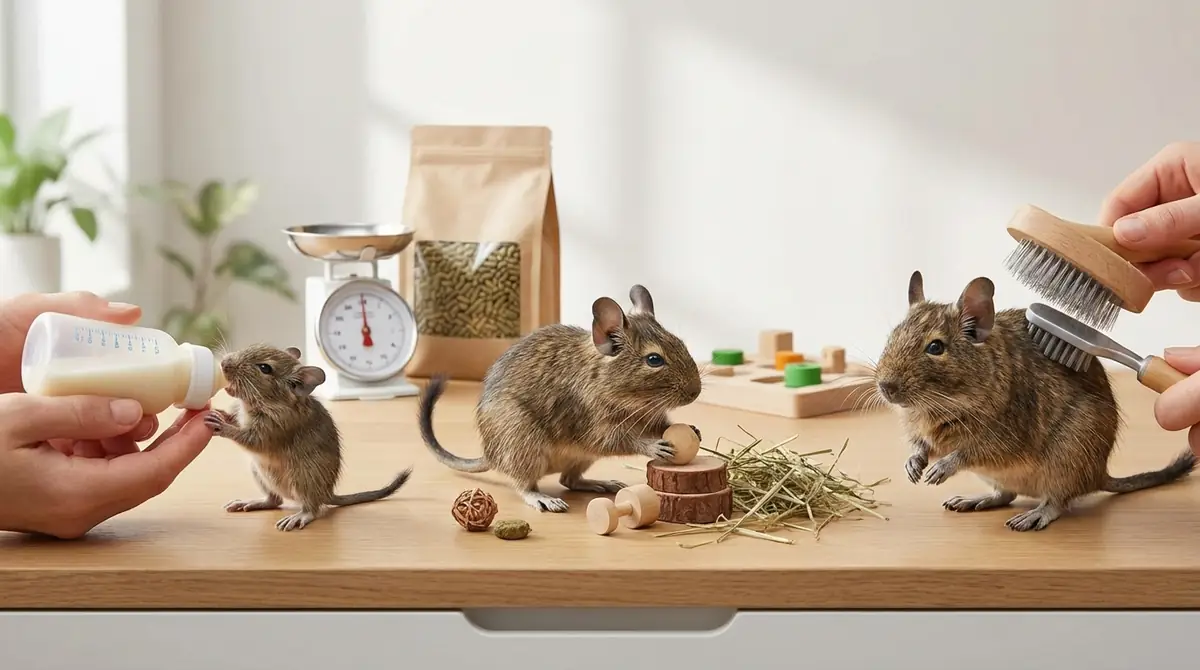 デグーの成長段階別｜飼い主がやるべきケアのポイント