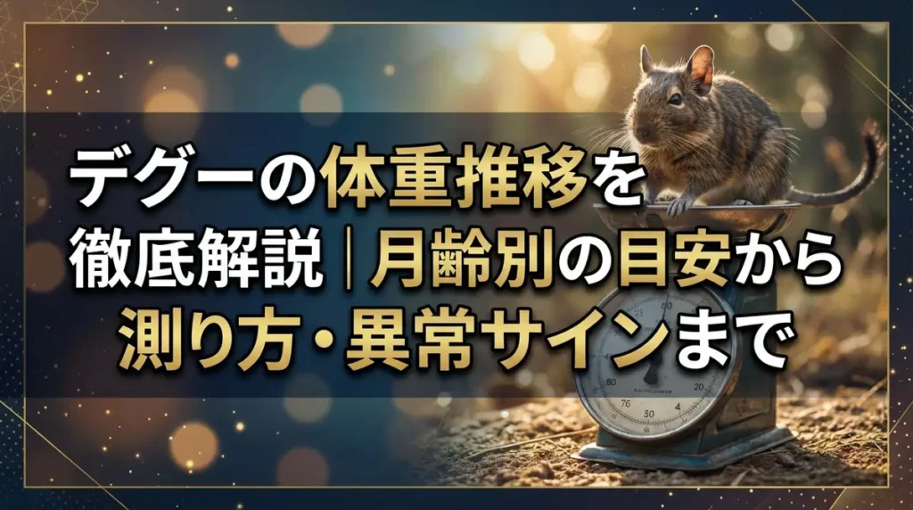 デグーの体重推移を徹底解説｜月齢別の目安から測り方・異常サインまで