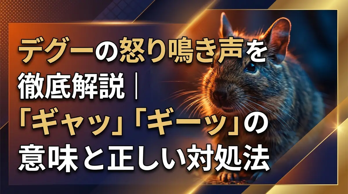 デグーの怒り鳴き声を徹底解説｜「ギャッ」「ギーッ」の意味と正しい対処法