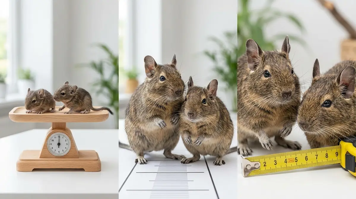 オス・メス・月齢別のデグーの大きさを詳しく解説