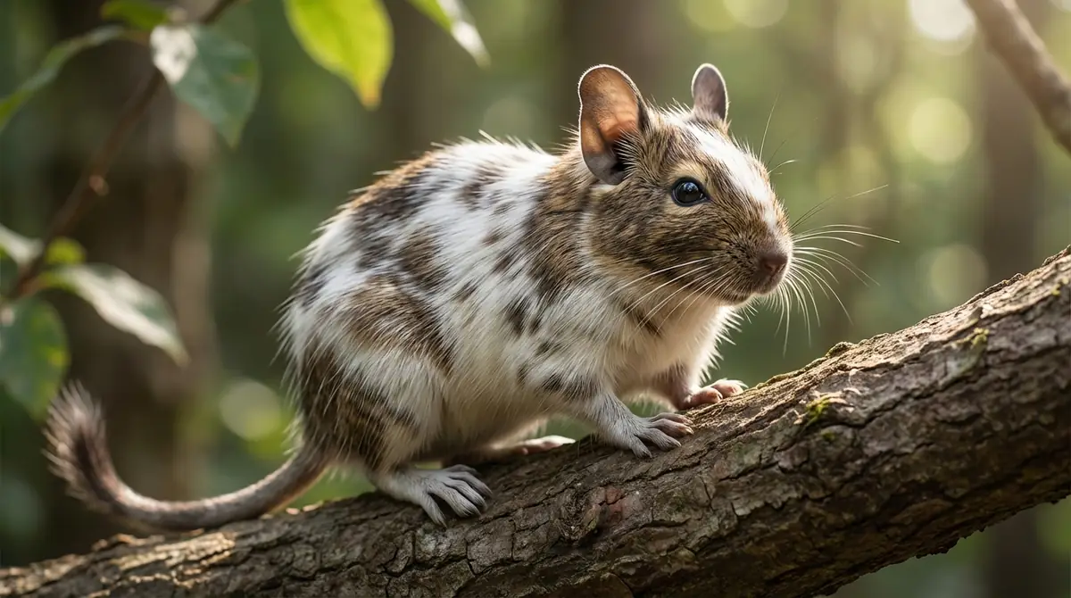 パイドデグーの特徴と見た目｜白い斑点が入った美しい毛色パターン