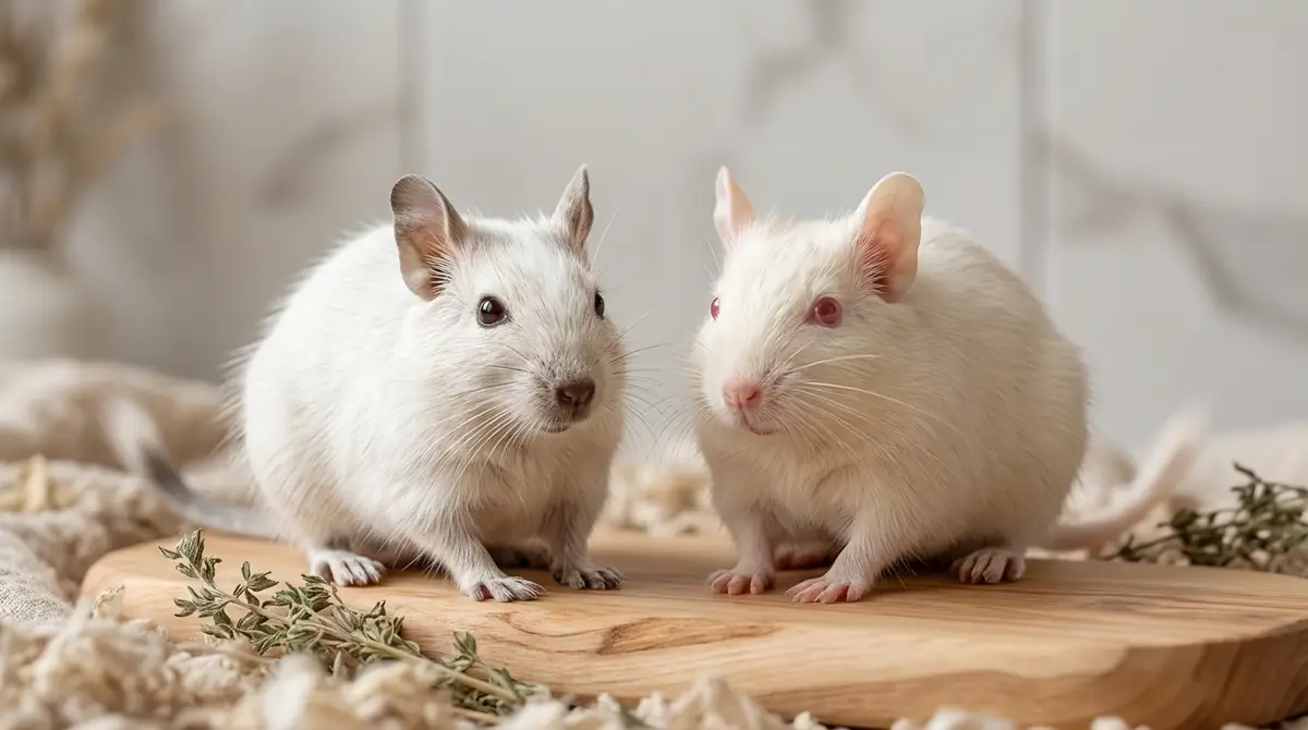 ホワイトデグーの見た目と特徴|アルビノとの違いを写真で比較