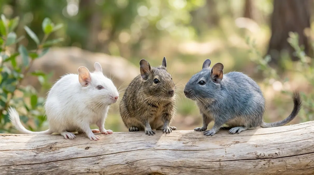 デグーのカラー比較|ホワイト・ノーマル・ブルーの違い