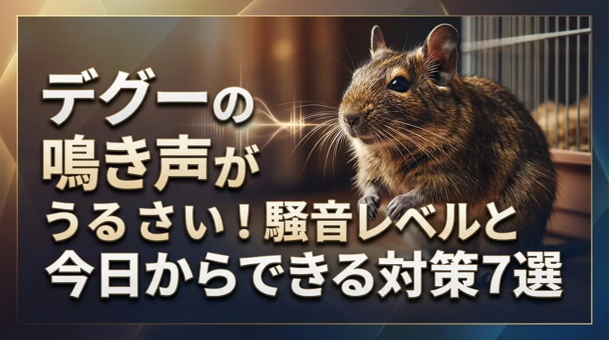 デグーの鳴き声がうるさい！騒音レベルと今日からできる対策7選