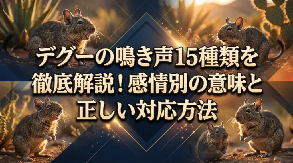 デグーの鳴き声15種類を徹底解説！感情別の意味と正しい対応方法