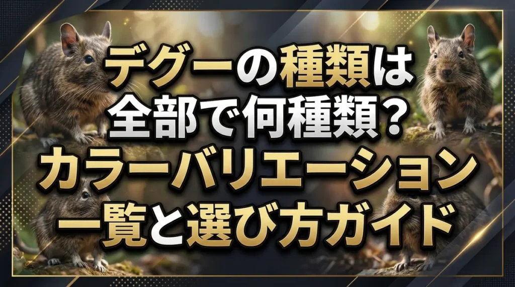 デグーの種類は全部で何種類？カラーバリエーション一覧と選び方ガイド