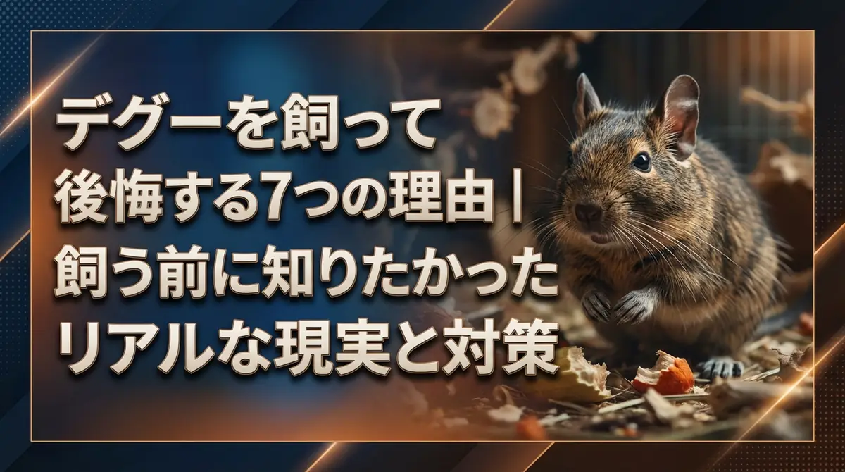 デグーを飼って後悔する7つの理由|飼う前に知りたかったリアルな現実と対策