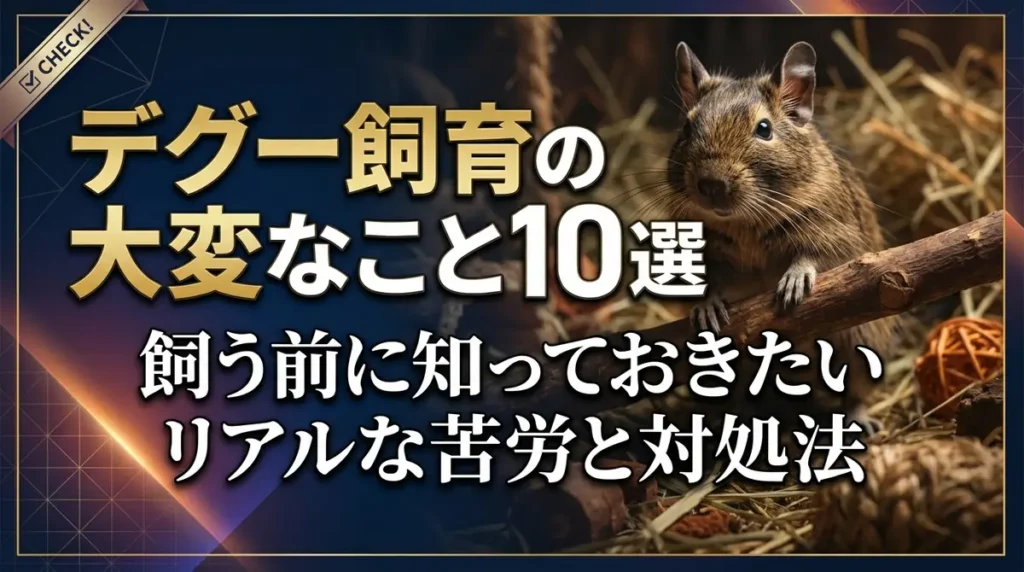 デグー飼育の大変なこと10選｜飼う前に知っておきたいリアルな苦労と対処法