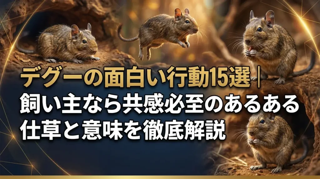 デグーの面白い行動15選｜飼い主なら共感必至のあるある仕草と意味を徹底解説