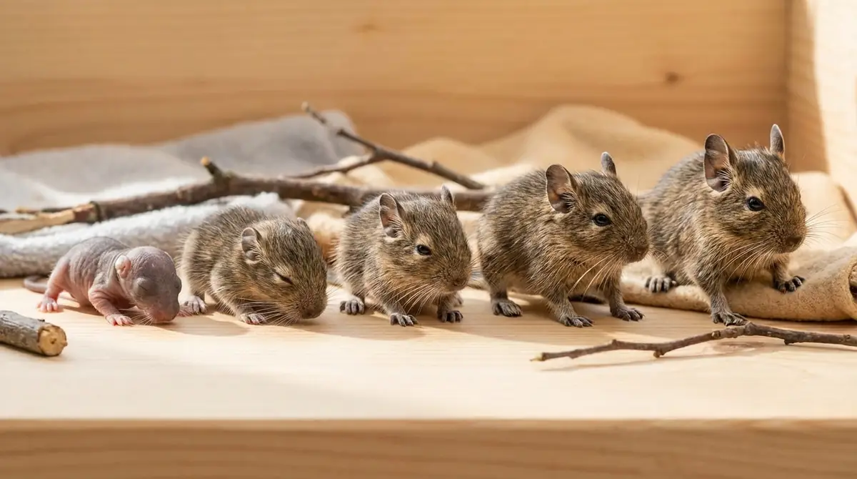 デグーの赤ちゃんの成長過程【週齢別タイムライン】