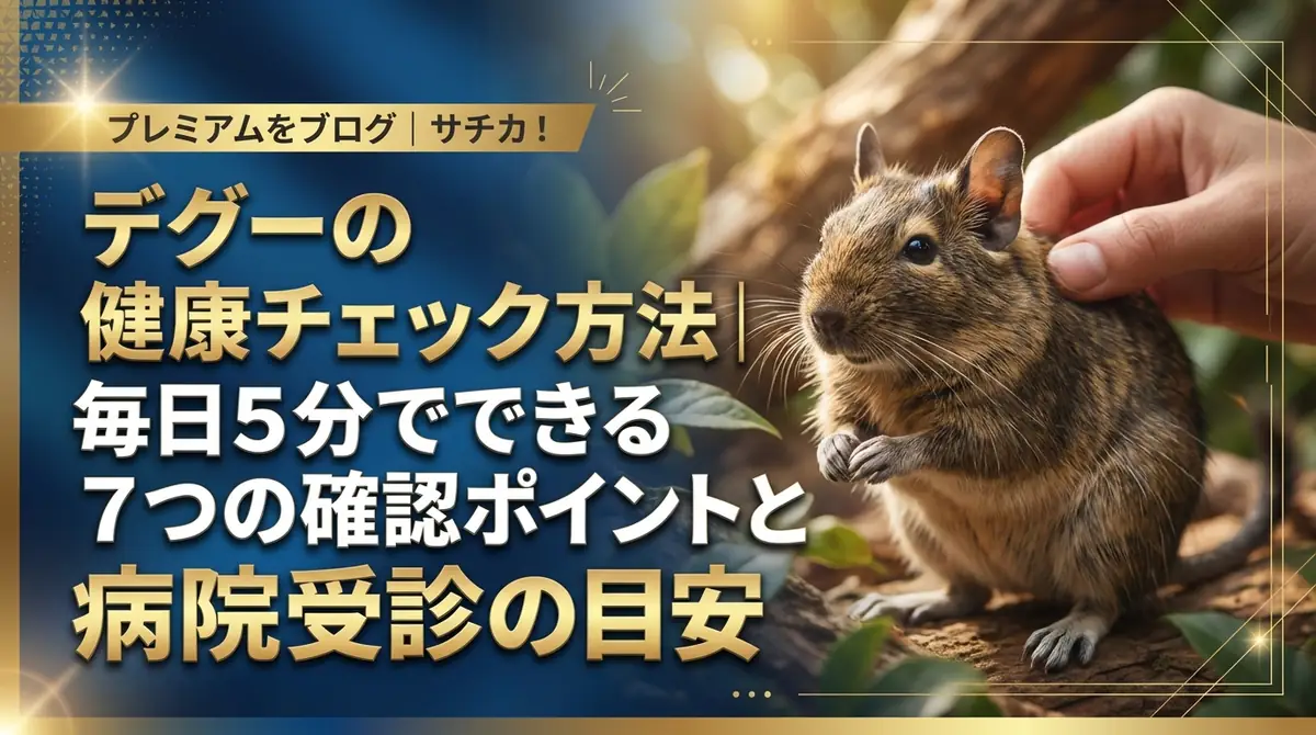 デグーの健康チェック方法｜毎日5分でできる7つの確認ポイントと病院受診の目安