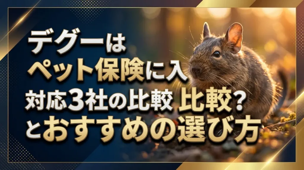 デグーはペット保険に入れる？対応3社の比較とおすすめの選び方