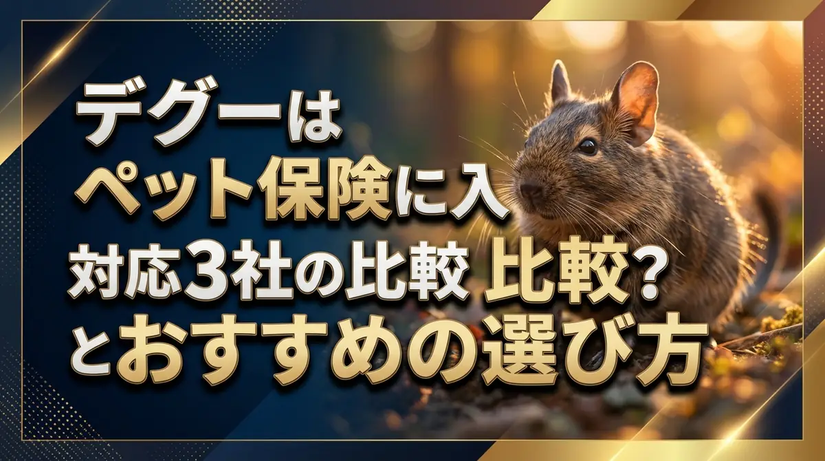デグーはペット保険に入れる？対応3社の比較とおすすめの選び方