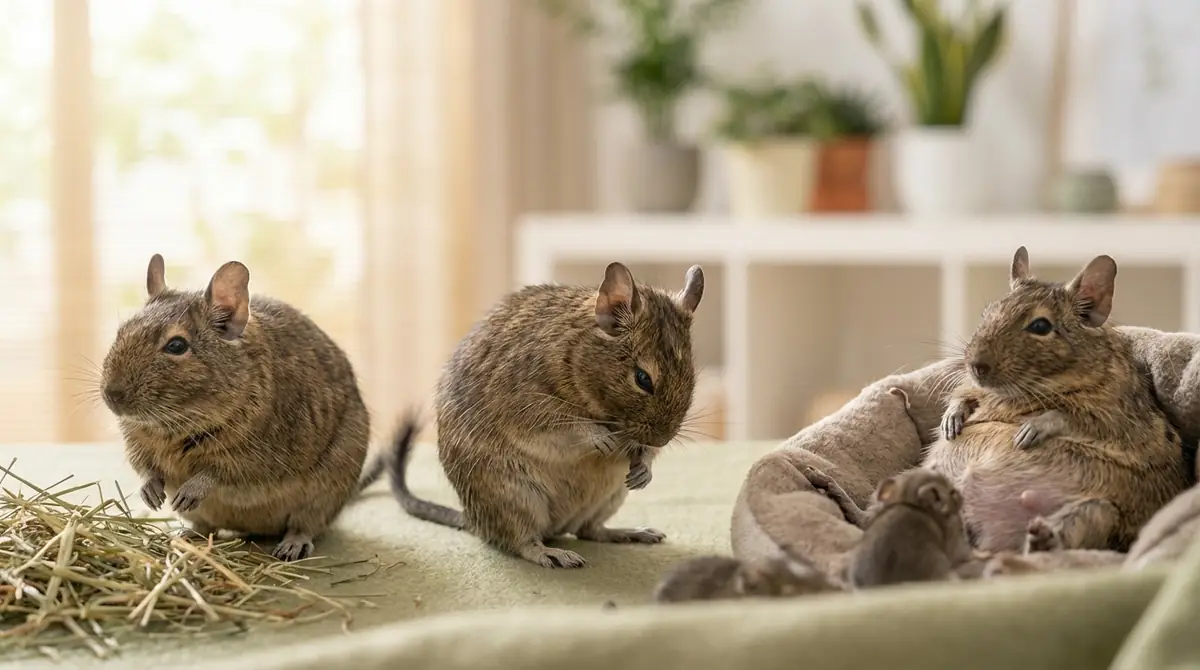 デグーの妊娠兆候を時系列で解説|初期から後期までの身体変化