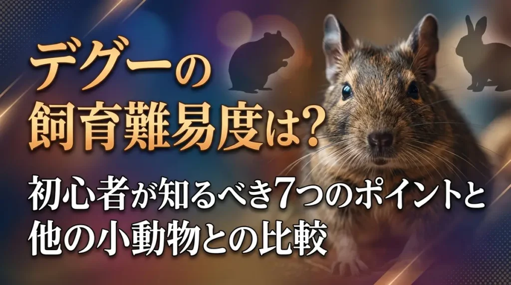 デグーの飼育難易度は？初心者が知るべき7つのポイントと他の小動物との比較