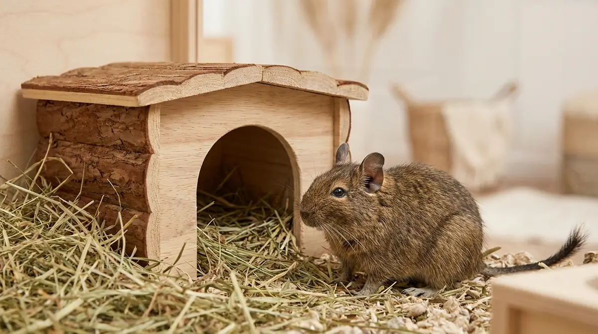 デグーが巣箱・隠れ家に入らないときの原因と対処法