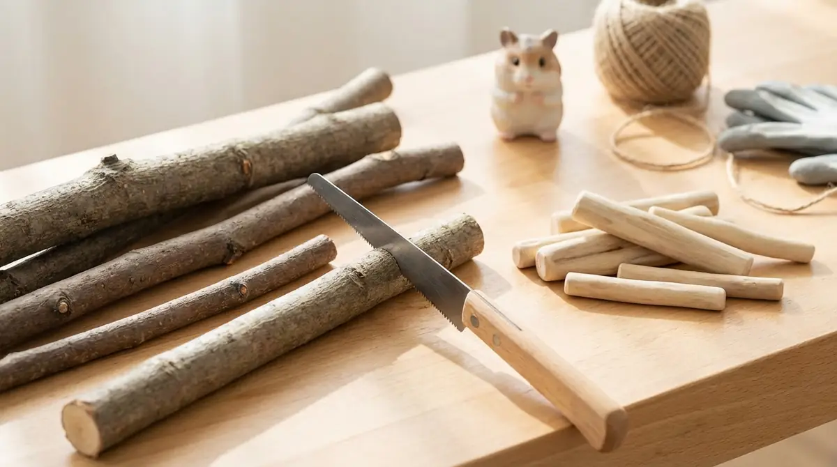 かじり木を手作りする場合の注意点