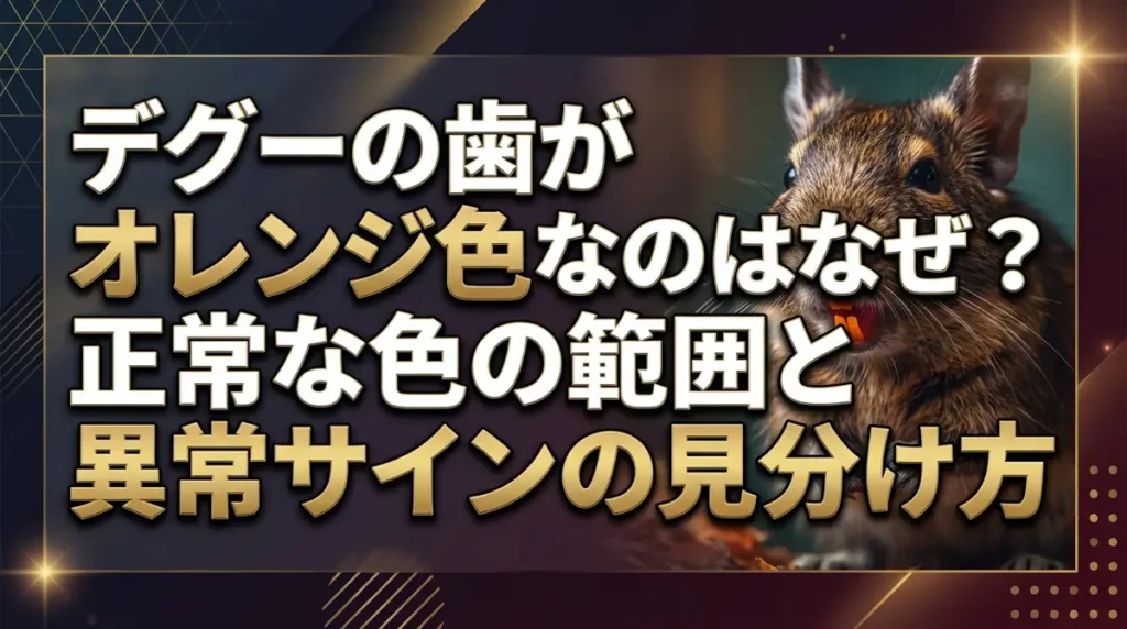 デグーの歯がオレンジ色なのはなぜ？正常な色の範囲と異常サインの見分け方