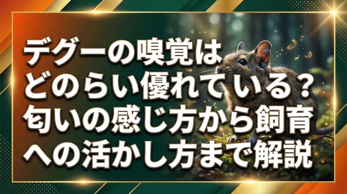デグーの嗅覚はどのくらい優れている?匂いの感じ方から飼育への活かし方まで解説