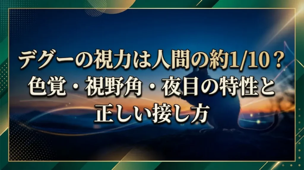 デグーの視力は人間の約1/10？色覚・視野角・夜目の特性と正しい接し方
