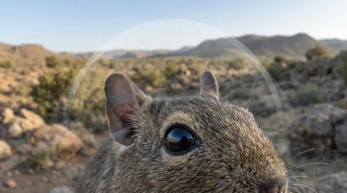 広い視野の秘密|デグーは単眼視野が最大170°、最大両眼重複が50°と報告されている
