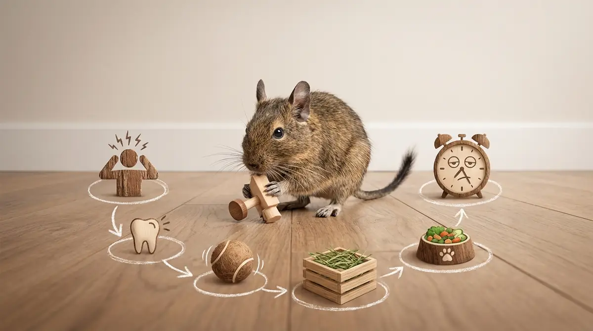 デグーがかじる6つの理由【原因診断チャート付き】