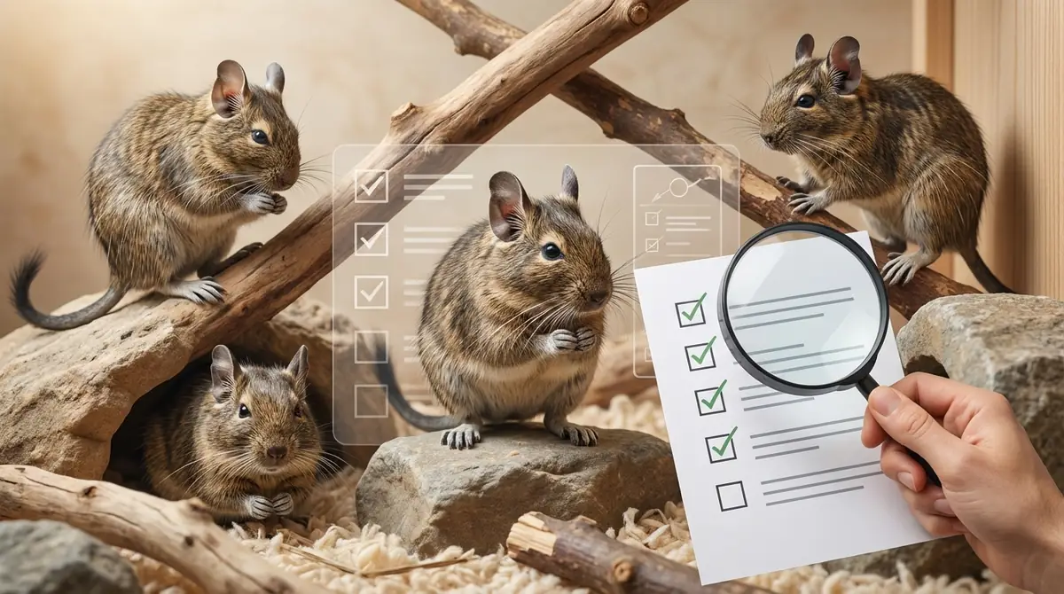 【早見表】デグーのストレス行動一覧と危険度チェックリスト