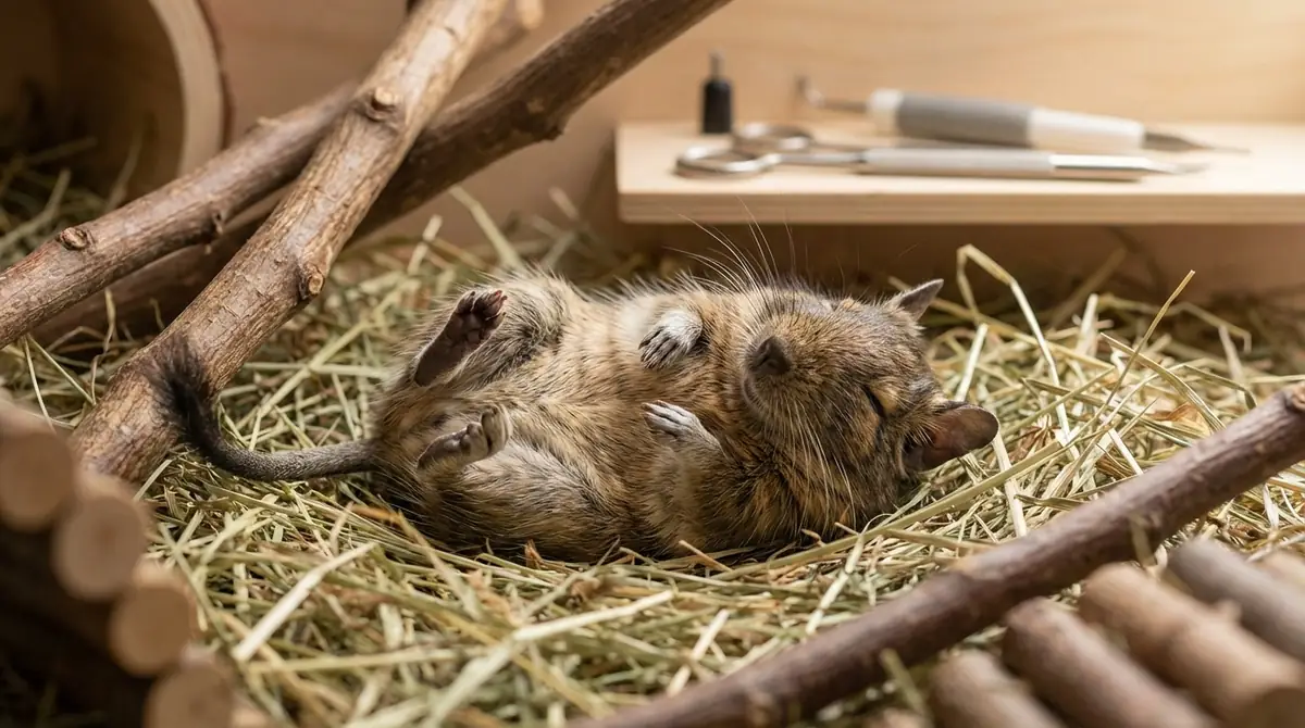 【結論】デグーの仰向け寝は病気?正常かどうかの見分け方