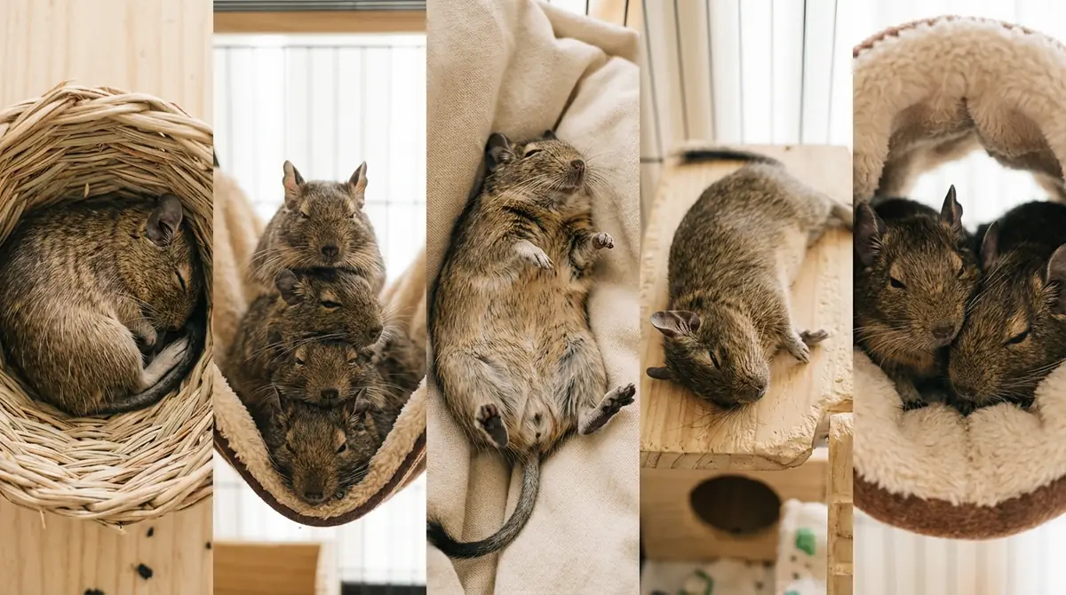 デグーの寝姿パターン全5種類とそれぞれの意味