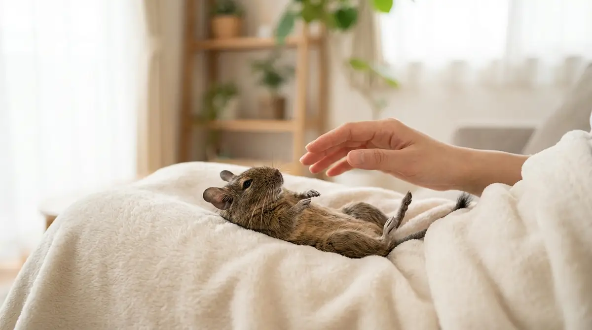 デグーに仰向けで寝てもらうための信頼関係の築き方