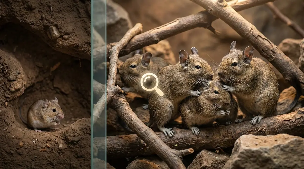 他のげっ歯類と比較|デグーの群れ行動はどれくらい特殊?