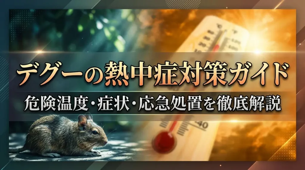 デグーの熱中症対策ガイド｜危険温度・症状・応急処置を徹底解説