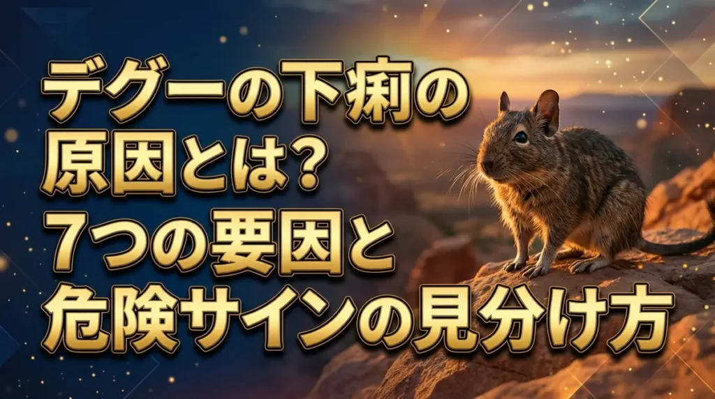 デグーの下痢の原因とは？7つの要因と危険サインの見分け方