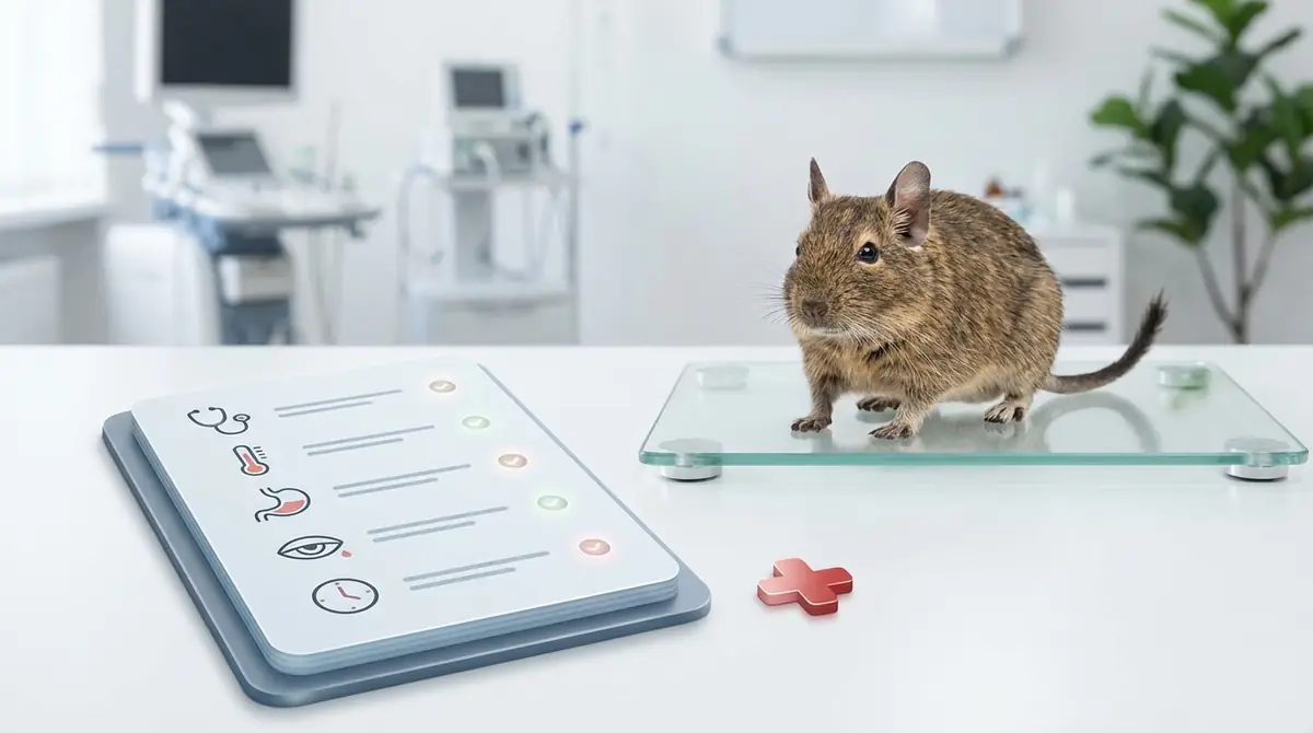 【緊急】デグーの鼓腸症チェックリスト｜5つの症状と受診の判断基準