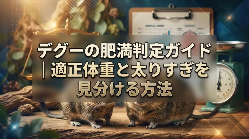 デグーの肥満判定ガイド｜適正体重と太りすぎを見分ける方法
