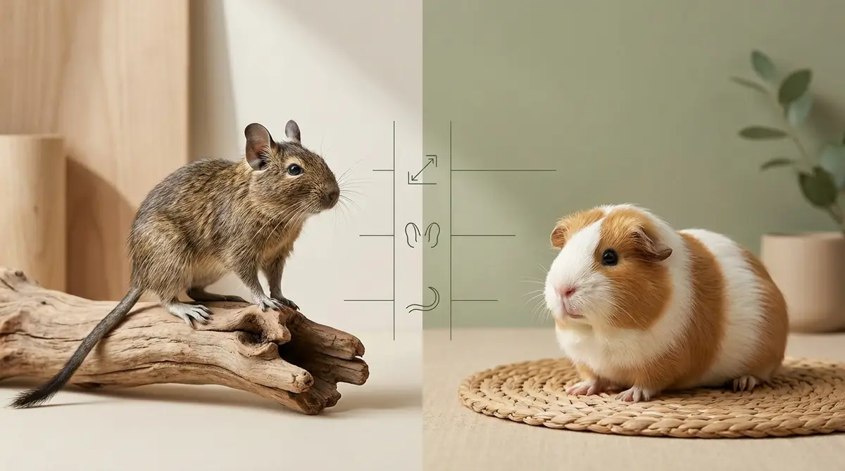 【一目でわかる】デグーとモルモットの違い比較表