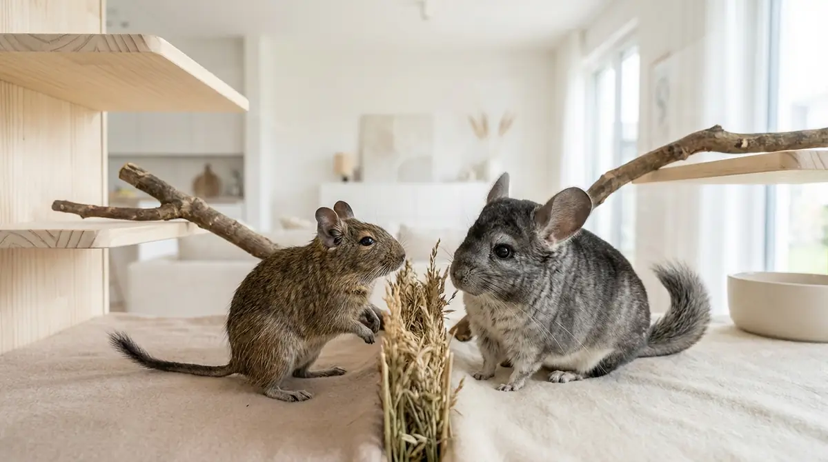 デグーとチンチラは一緒に飼える?同居の可否