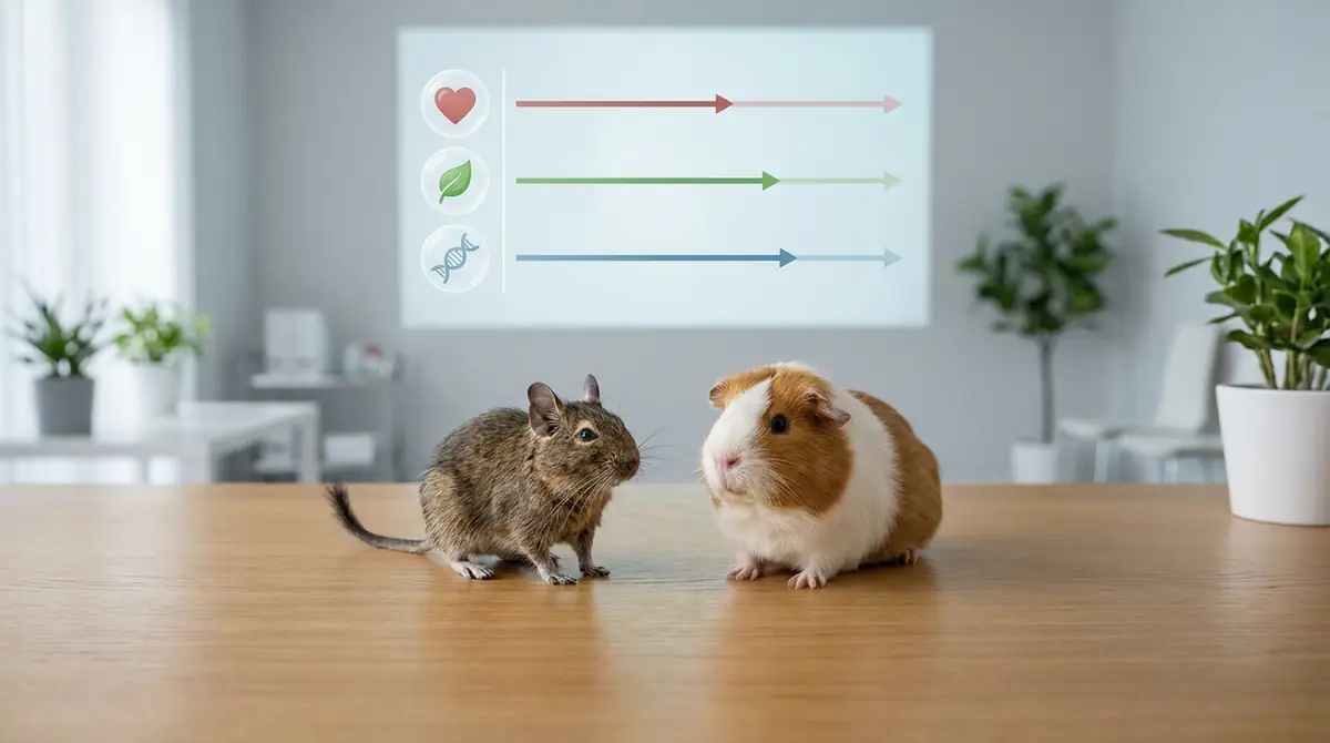 デグーとモルモットの寿命・健康面の違い