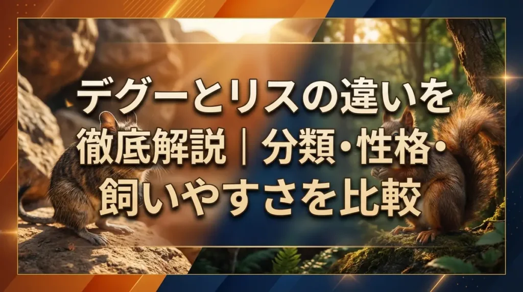 デグーとリスの違いを徹底解説｜分類・性格・飼いやすさを比較