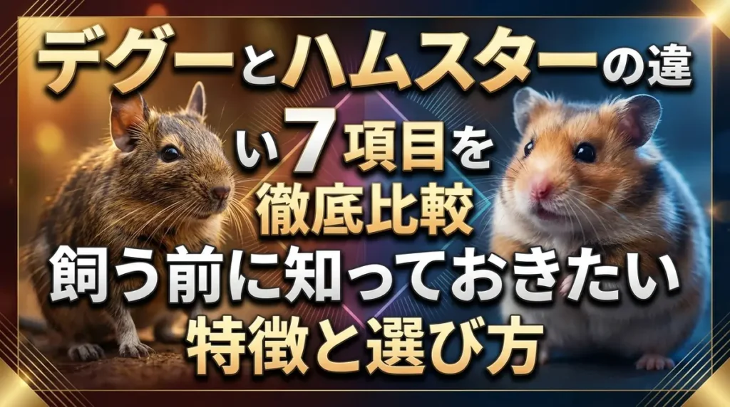 デグーとハムスターの違い7項目を徹底比較｜飼う前に知っておきたい特徴と選び方